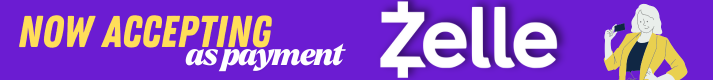 Now accepting Zelle payments